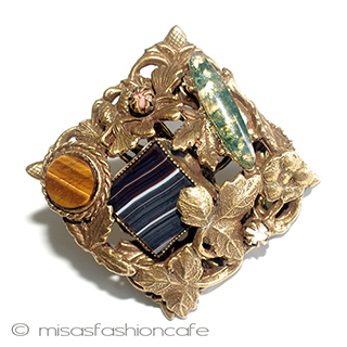 （画像用） アンティーク　ブローチ 天然石　松ぼっくり