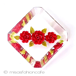 （画像用） ヴィンテージジュエリー ローズの花　ブローチ