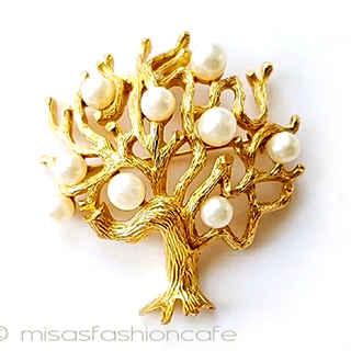 （画像用） ビンテージジュエリー トリファリ　パールの木