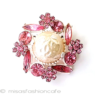 （画像用） ヴィンテージジュエリー バロックパール花ブローチ