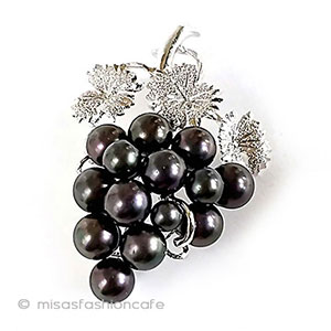 （画像用） ヴィンテージジュエリー パールぶどう　ブローチ