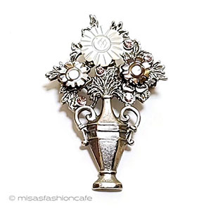 （画像用） アンティーク　ブローチ マザーオブパール　花瓶