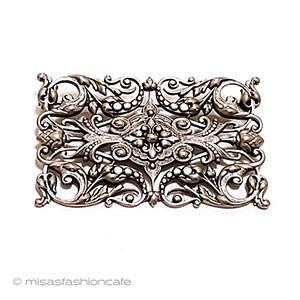 （画像用） アンティークジュエリー フローラル銀花ブローチ