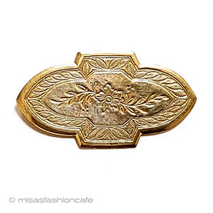 （画像用） ミリアムハスケル刻印 金の花　ブローチ