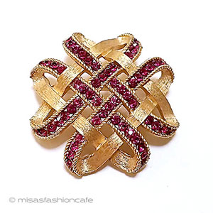 （画像用） Trifari　 トリファリ クリスタル編みリボン