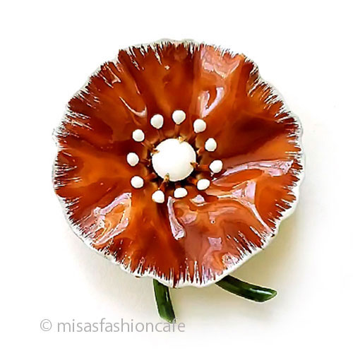 （画像用） Original By Robert ポピーのお花ブローチ