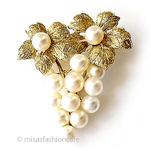 （画像用） アンティークジュエリー 本真珠１４金&銀の葡萄