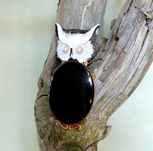 （画像用） Original By Robert ふくろう　ブローチ