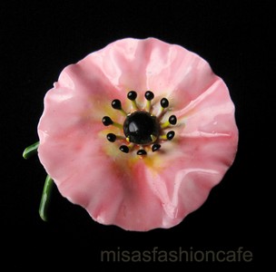 （画像用） Original By Robert ポピーの花　ブローチ