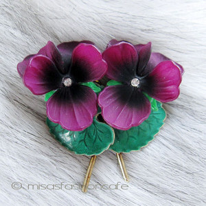 （画像用） パンジー・すみれ　ブローチ