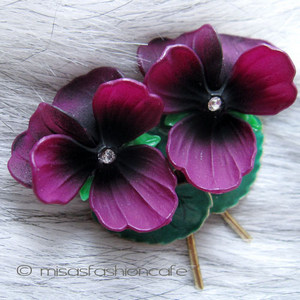 （画像用） パンジー・すみれ　ブローチ