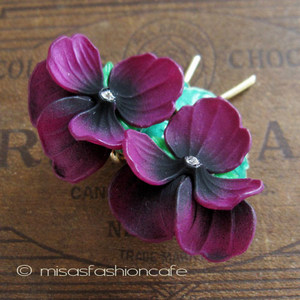 （画像用） パンジー・すみれ　ブローチ