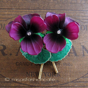 （画像用） パンジー・すみれ　ブローチ