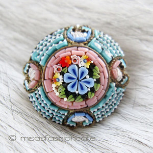 （画像用） イタリア製モザイクブローチ