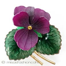 （画像用） パンジー・すみれ ブローチ