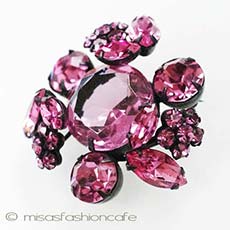 （画像用） Regencyリージェンシー クリスタル花ブローチ