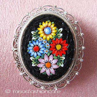 （画像用） イタリア製モザイクブローチ