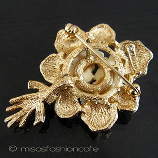 （画像用） 本象牙 アイボリー スミレの花 ブローチ