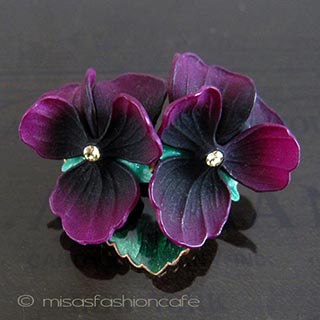 （画像用） パンジー・すみれ ブローチ