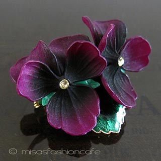 （画像用） パンジー・すみれ ブローチ