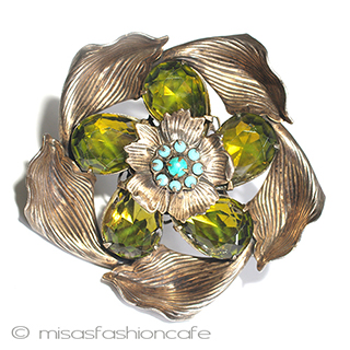 （画像用） ＳＡＮＤＯＲ　ブローチ オリーブ　フラワー