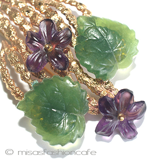 （画像用） スミレのお花　ブローチ １８ｋｔ　RGP　ドイツ製