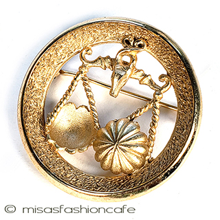 （画像用） Ｔｒｉｆａｒｉ　 トリファリ 天秤・てんびん座ブローチ