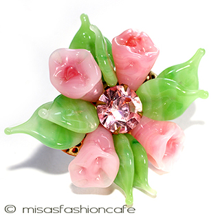 （画像用） Regency　リージェンシー ガラスの花　ブローチ