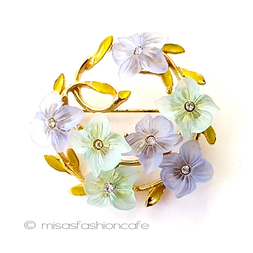 （画像用） ART刻印　ブローチ スミレのお花リース