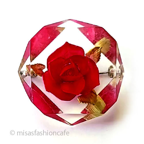 （画像用） ヴィンテージジュエリー ローズの花　ブローチ