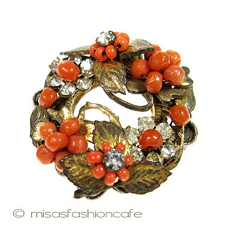 （画像用） Haskell・Robert初期 お花リース　ブローチ