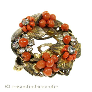 （画像用） Haskell・Robert初期 お花リース　ブローチ