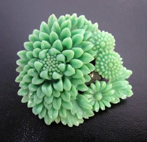 （画像用） フラワー　カメオ　 セルロイド　ブローチ