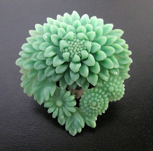 （画像用） フラワー　カメオ　 セルロイド　ブローチ