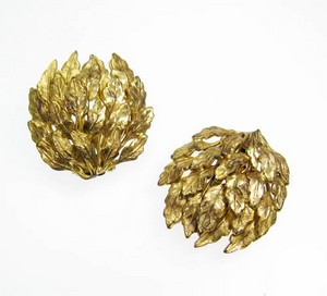 （画像用） 金葉ブローチ2個セット