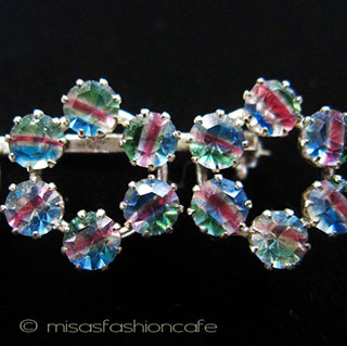 （画像用） アイリス　ガラス シルバー 銀製　ブローチ