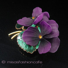 （画像用） パンジー・すみれ ブローチ