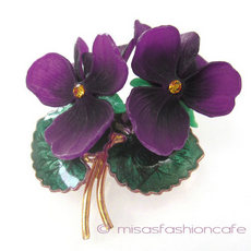 （画像用） パンジー・すみれ ブローチ