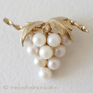 （画像用） 14Kgf　本真珠 ぶどう　ブローチ