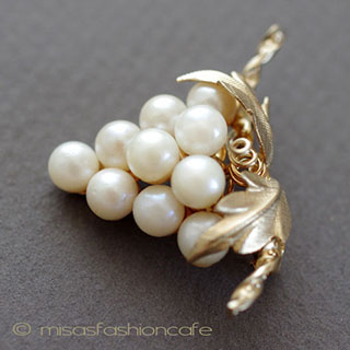 （画像用） 14Kgf　本真珠 ぶどう　ブローチ