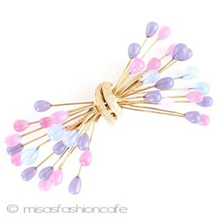 （画像用） Ｃｏｒｏｃｒａｆｔ　ブローチ 　アートガラス・リボン