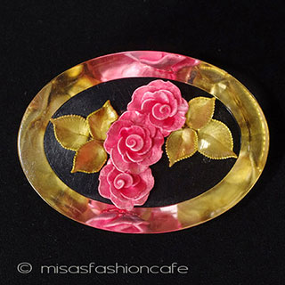 （画像用） アンティーク　ブローチ カーヴィング・ローズ