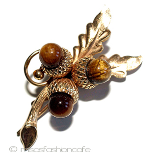 （画像用） 天然石 　どんぐり 12K gf ブローチ