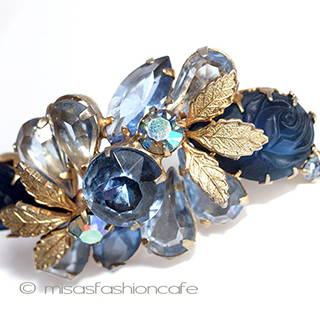 （画像用） Ｊｕｌｉａｎａ　ブローチ ネイビーローズガラス