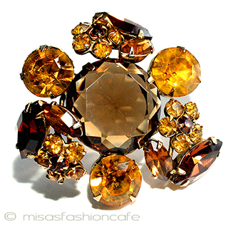 （画像用） Regency　リージェンシー クリスタル花　ブローチ