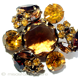 （画像用） Regency　リージェンシー クリスタル花　ブローチ