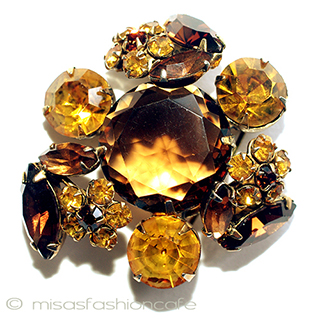 （画像用） Regency　リージェンシー クリスタル花　ブローチ