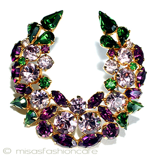 （画像用） オーストリア製ブローチ クリスタルのリース