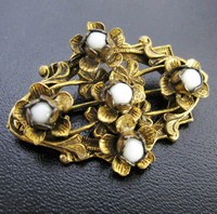 （画像用） アンティーク1900年代 ガラスの花　ブローチ