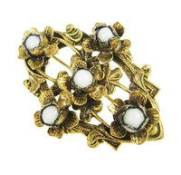 （画像用） アンティーク1900年代 ガラスの花　ブローチ